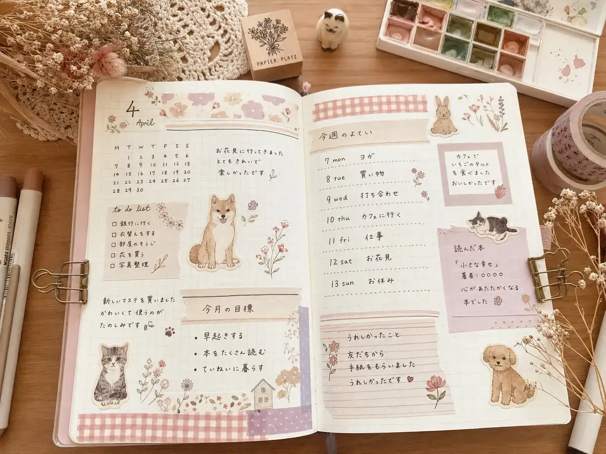 精美的手账内页展示 - 困困狗